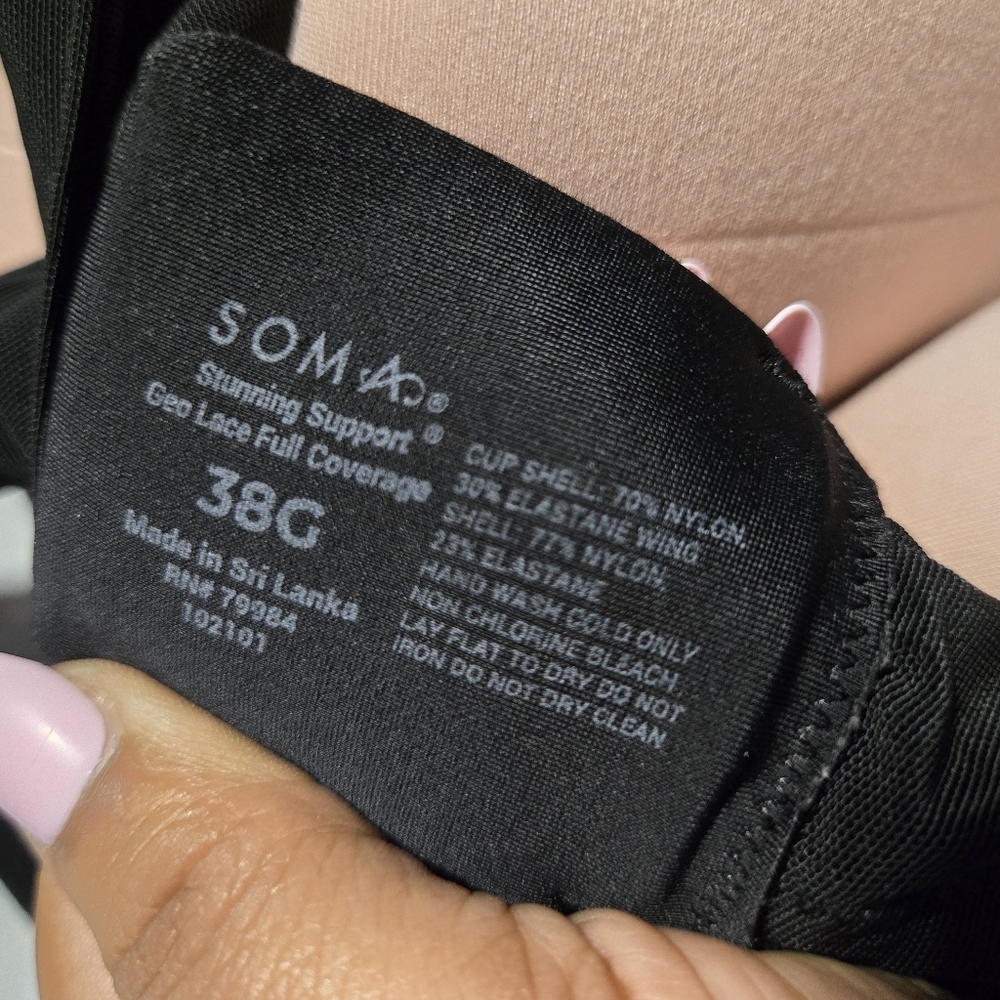 Soma‎ Stunning Support Geo Lace Full Coverage Bra – Size 38G - Picture 6 of 6
